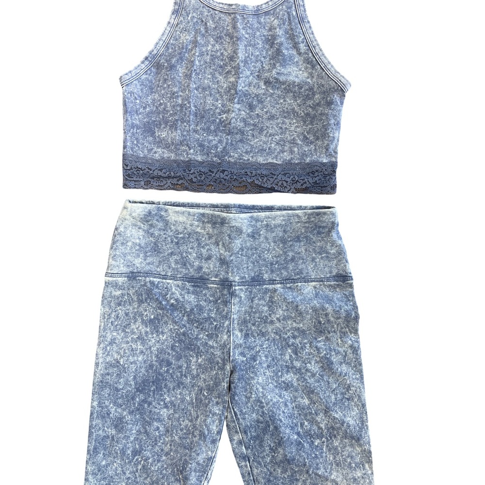 Colsie Blue Acid Wash Set